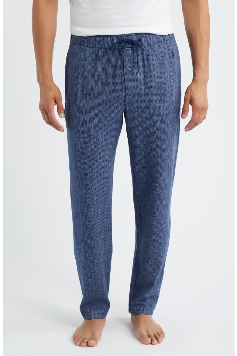 Herringbone Pajama Pants, Main, color, CRUISE NAVY
