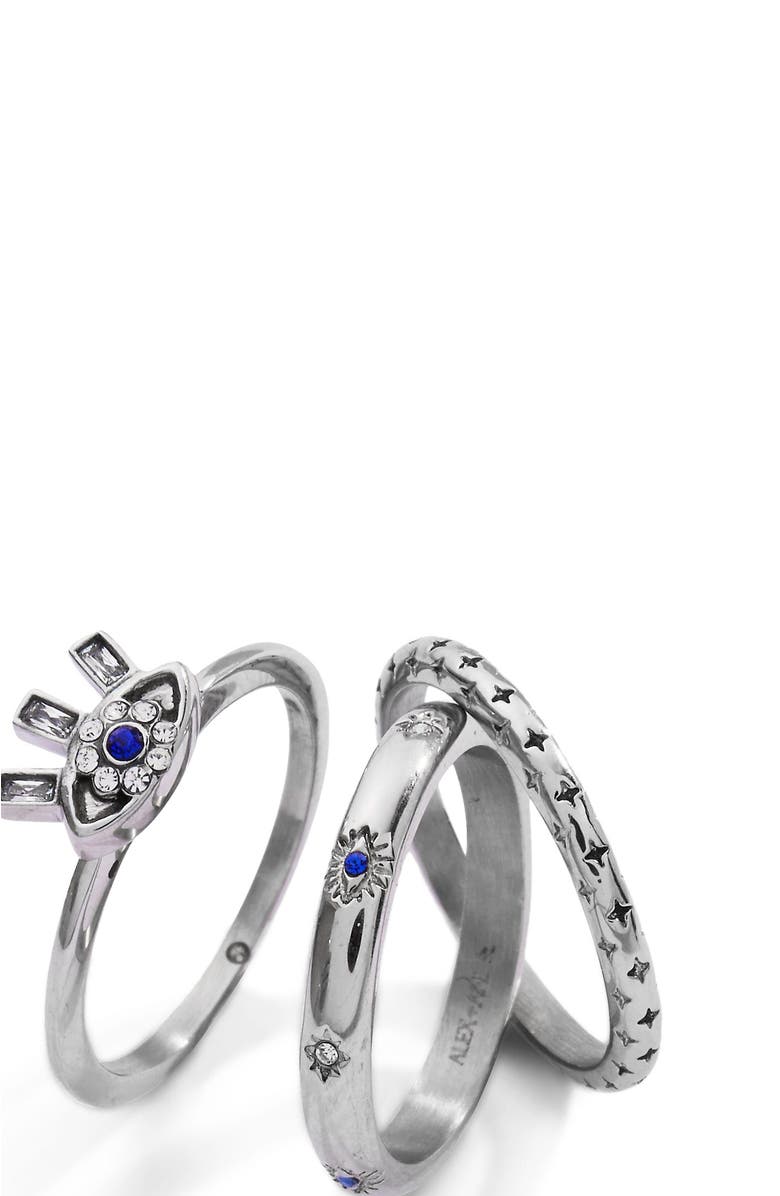 Alex and Ani Evil Eye Stacking Ring Set of 3, Alternate, color, 