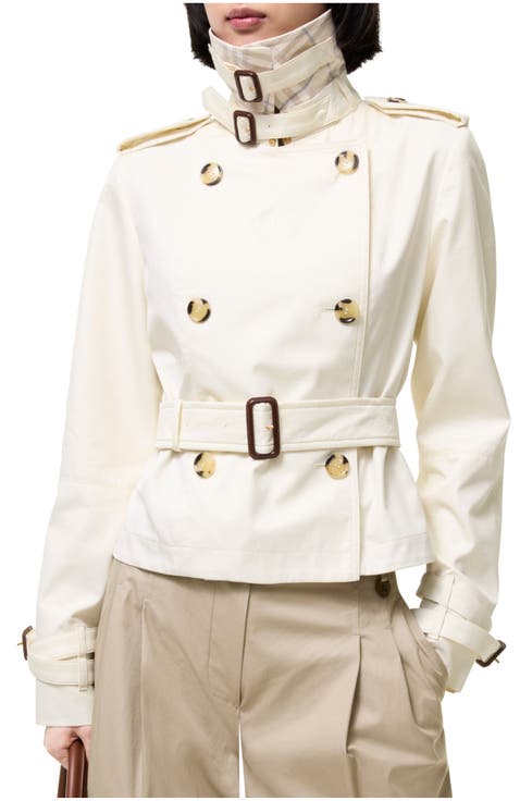 Cropped Tropical Gabardine Swarby Trench Jacket