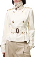 Burberry Cropped Tropical Gabardine Swarby Trench Jacket
