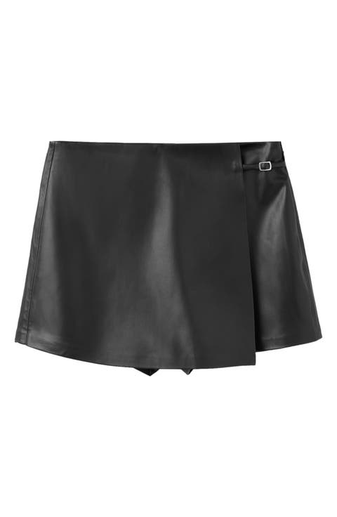 Candy High Waist Faux Leather Skort