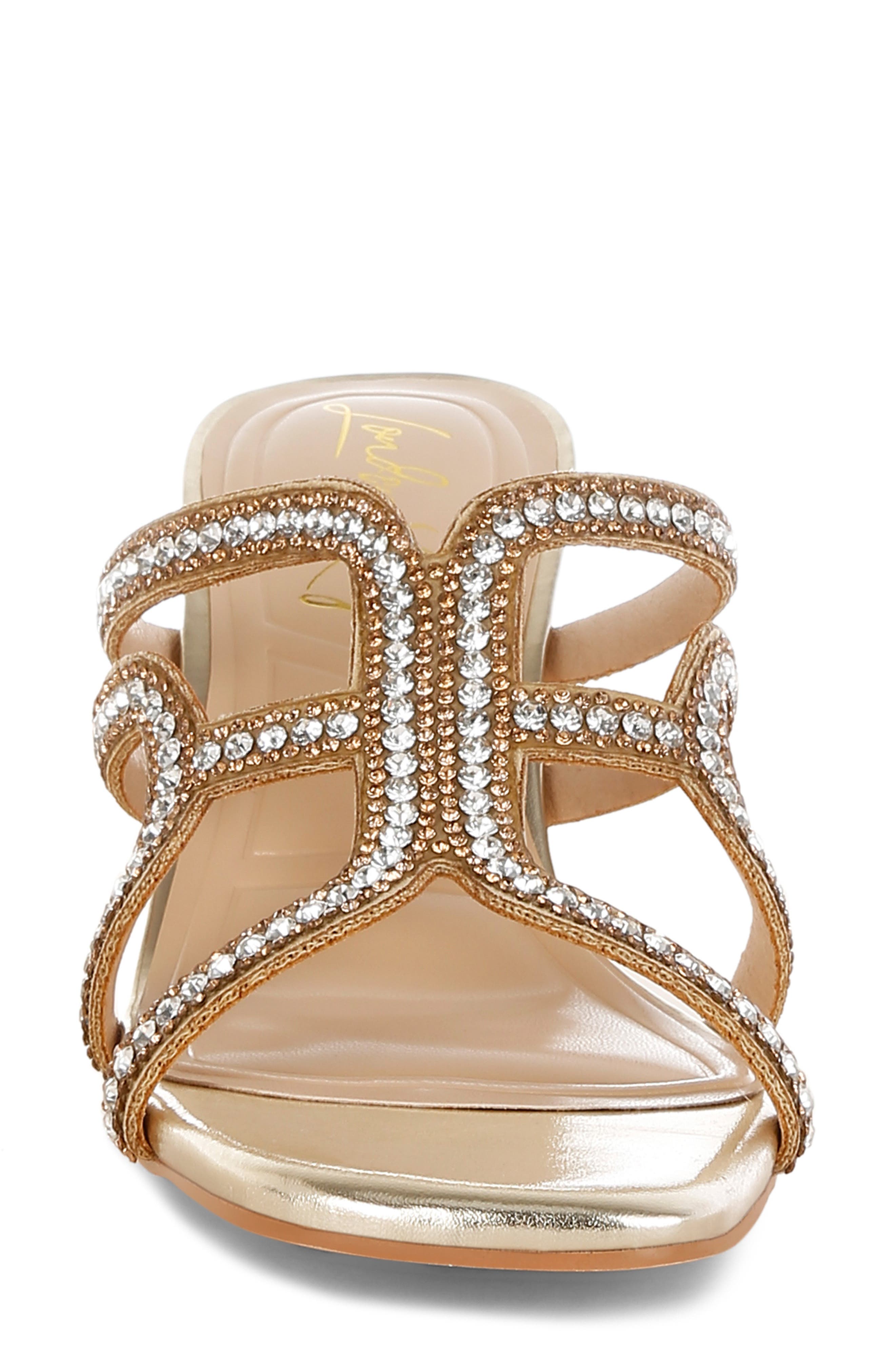 LONDON RAG Caqueta Clear Heel Sandal, Alternate, color, Gold