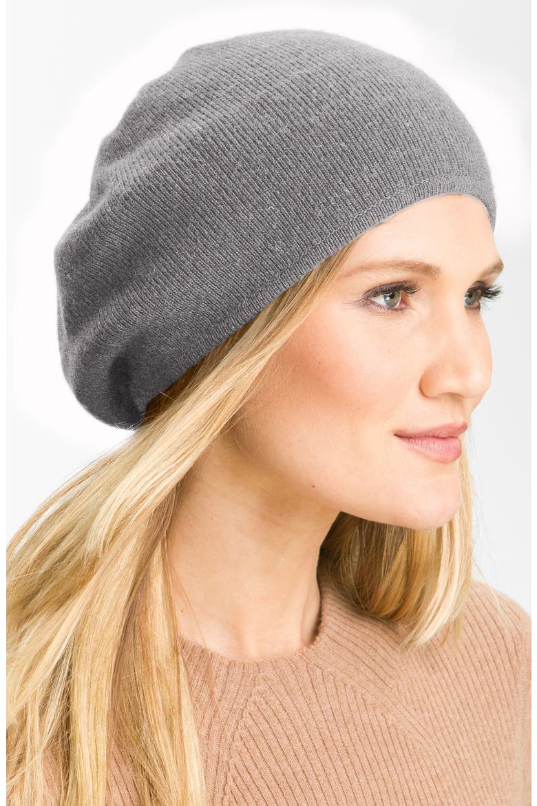 Slouchy Knit Beanie, Main, color, LIGHT HEATHER GREY