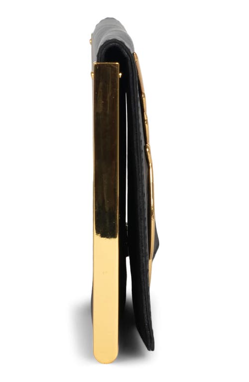 Jeffrey Campbell Halo-c Leather Clutch In Black Satin