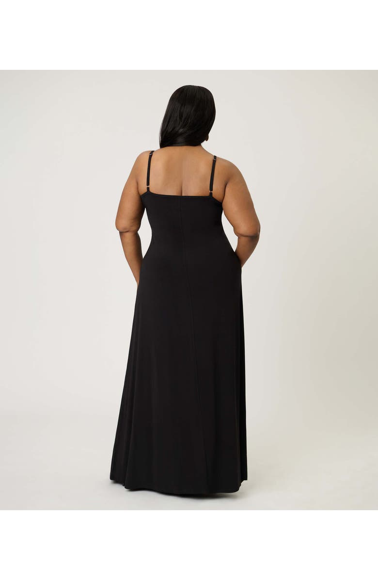 Smak Parlour Plus Size Cape Maxi Dress, Alternate, color, Black