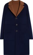 ST. JOHN Two-Tone Double Face Wool & Cashmere Coat