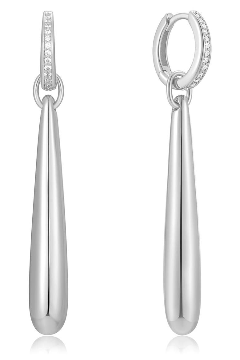 Elongated Droplet Earrings, Main, color, SILVER