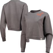 LEAGUE COLLEGIATE WEAR Women's League Collegiate Wear Charcoal Clemson Tigers Corded Timber Cropped Pullover Sweatshirt