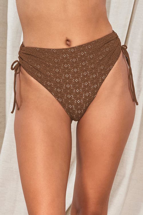 Swim Systems Malia High Waist In Cocoa Daisy Eyelet
