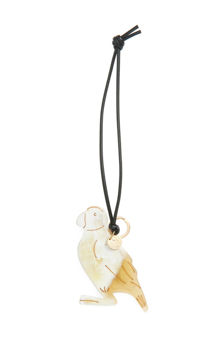 Puffin Horn Bag Charm, Main, color, WHITE/ BLACK