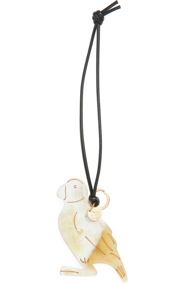 JW Anderson Puffin Horn Bag Charm, Main, color, White/ Black
