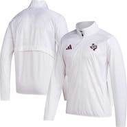 adidas Men's adidas White Texas A&M Aggies Sideline AEROREADY Raglan Sleeve Quarter-Zip Jacket