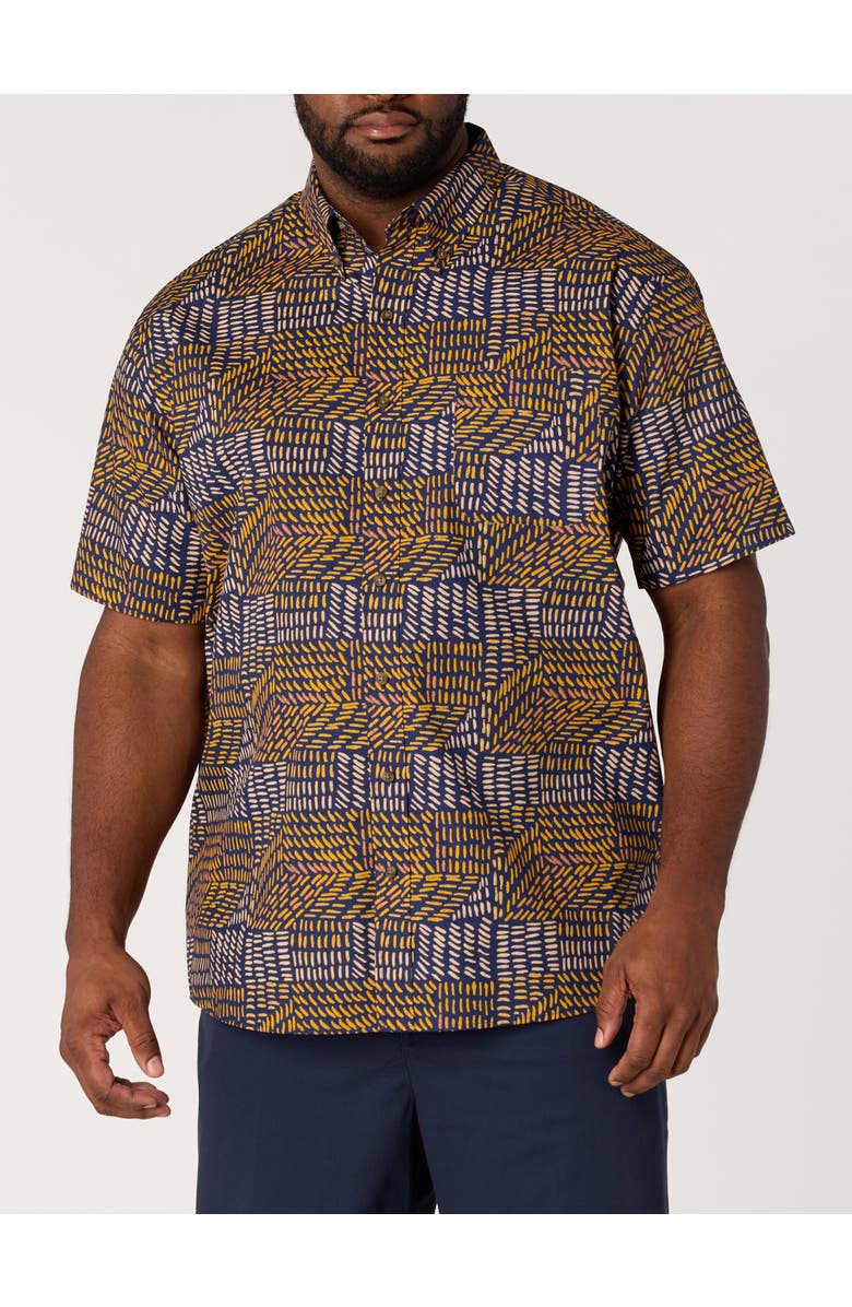 Harbor Bay by DXL Big & Tall Easy-Care Geometric Print Sport Shirt V3, Main, color, Multi