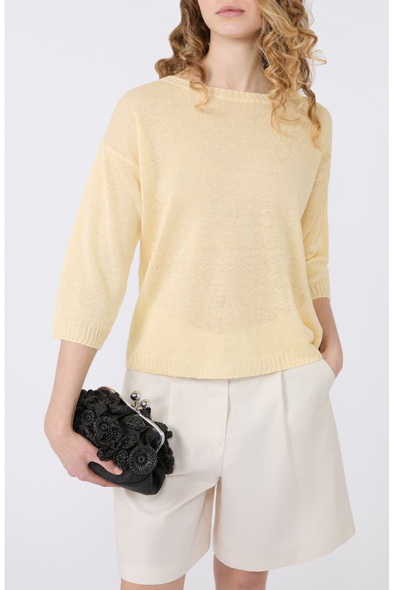 Cannone Linen Sweater, Alternate, color, LIGHT YELLOW