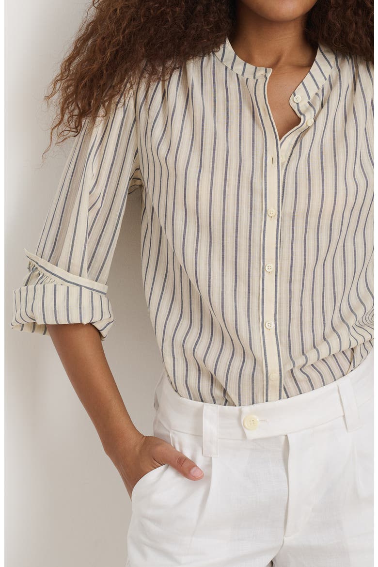 Ali Stripe Cotton Voile Button-Up Shirt, Alternate, color, OFF WHITE STRIPE
