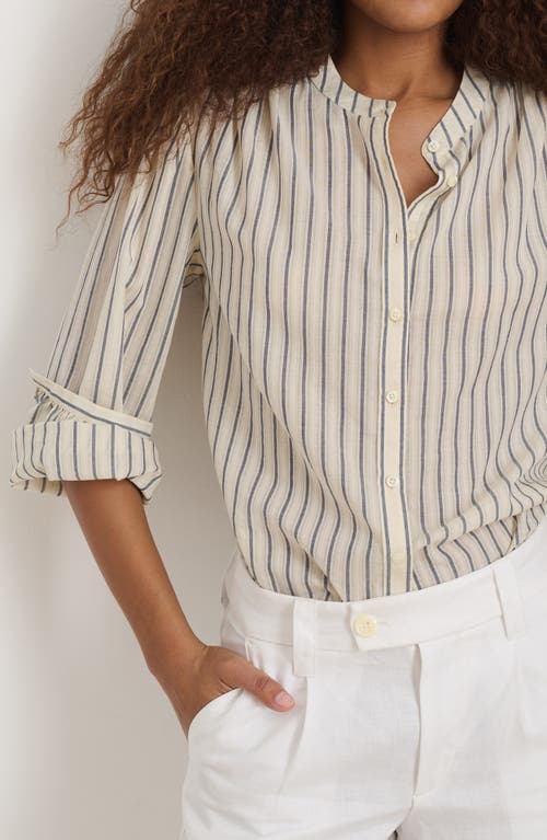 Alex Mill Ali Striped Top In Cotton Voile In Neutral