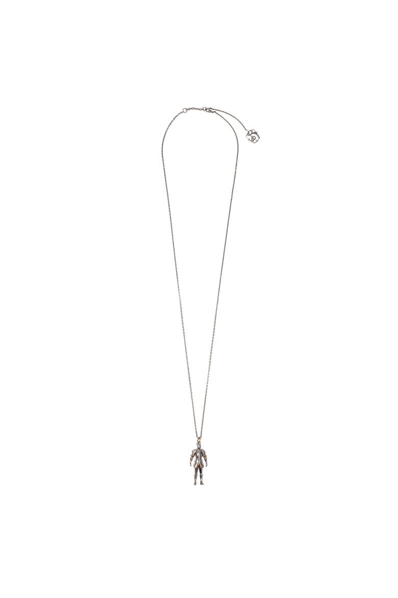 Knight Charm Necklace, Main, color, Silver