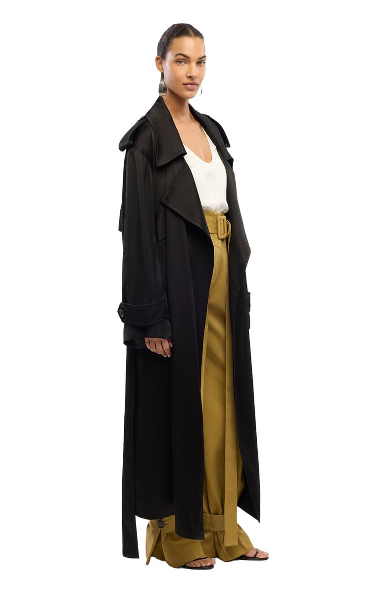Another Tomorrow Satin Soft Trench, Alternate, color, 