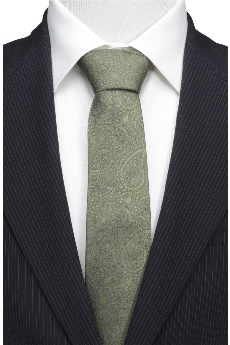 Star Wars™ - Yoda Paisley Silk Tie, Alternate, color, GREEN