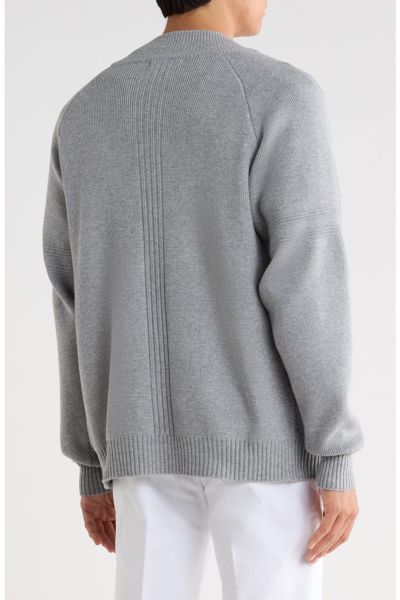 Mock Neck Zip Sweater, Alternate, color, H.GREY