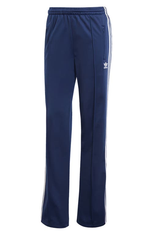 Adidas Originals Recycled Polyester Satin Wide Leg Track Pants In Night Indigo