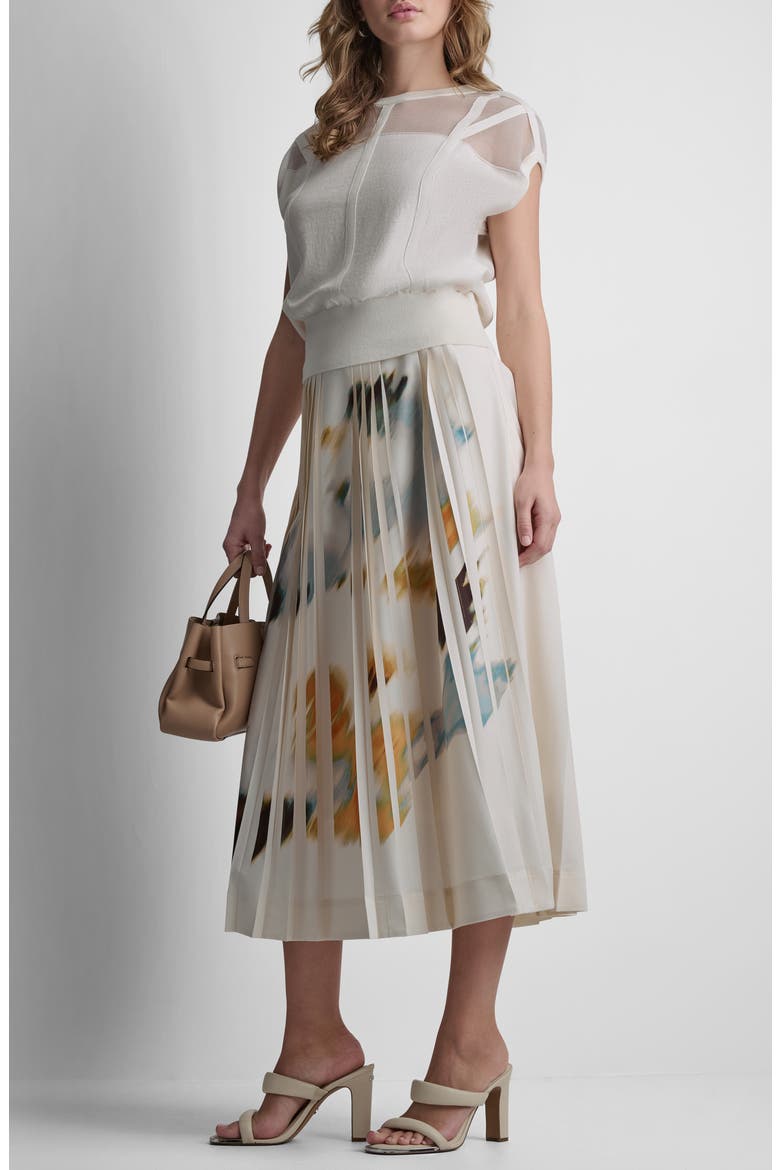 Abstract Print Pleated Skirt, Alternate, color, SUNBURST FLORAL