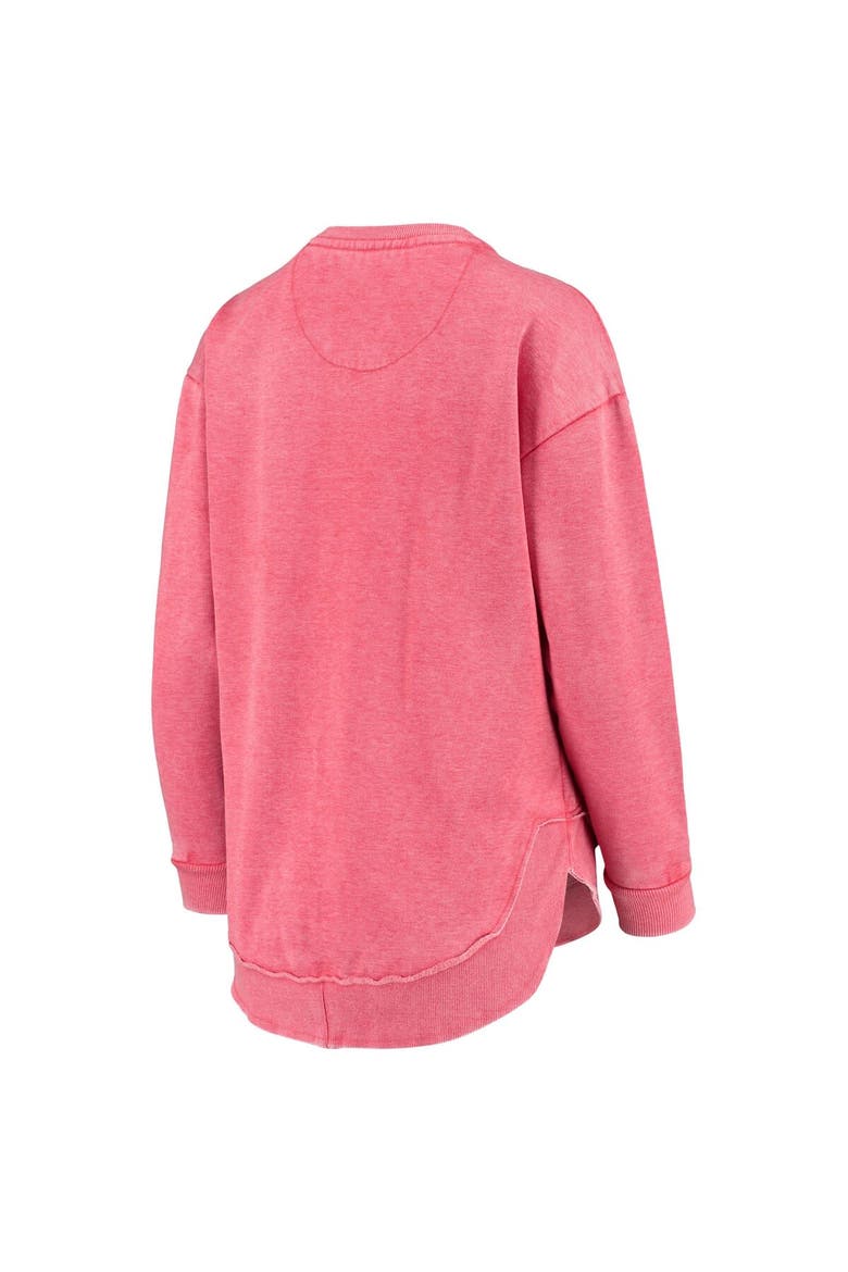 Women's Pressbox Red Wisconsin Badgers Vintage Wash Pullover Sweatshirt, Alternate, color, Red