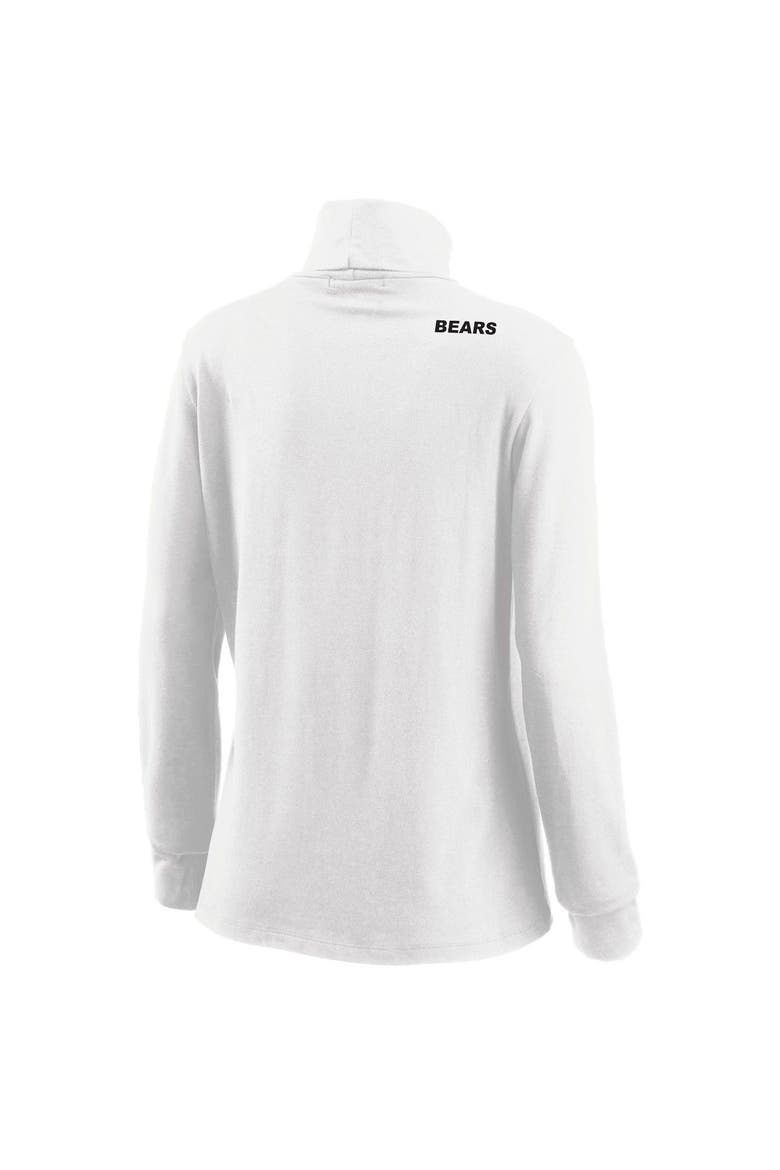 Women's WEAR by Erin Andrews White Chicago Bears Long Sleeve Tri-Blend Turtleneck T-Shirt, Alternate, color, White