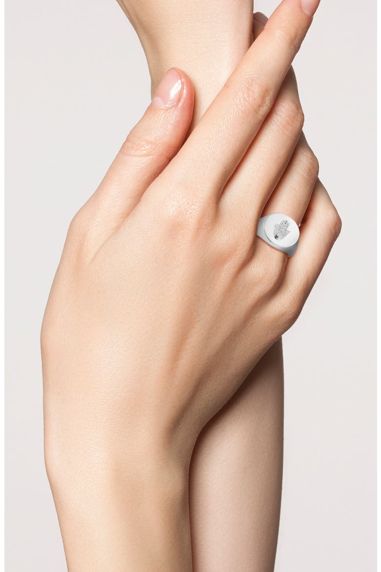 Hamsa Signet Ring, Alternate, color, SILVER