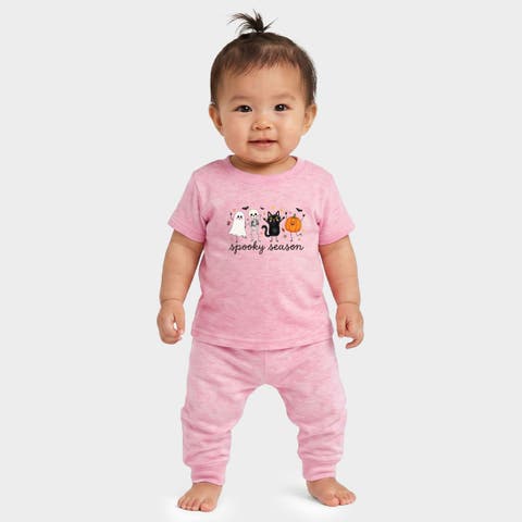Spooky Season Stick Figures Infant Jogger Pant Crew Set