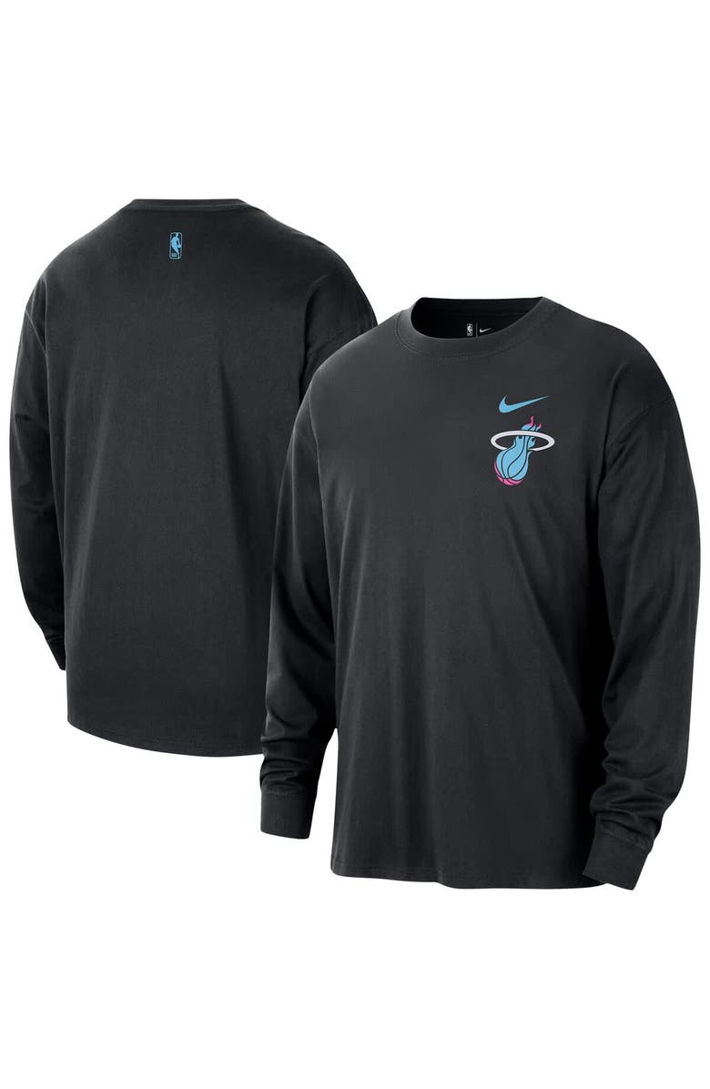 Nike Men's Nike Black Miami Heat 2025/26 City Edition Remix Essential Logo Long Sleeve T-Shirt, Main, color, Black