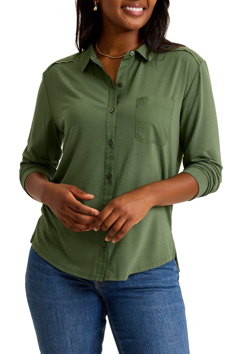Button-Up Shirt, Main, color, PALM MOSS