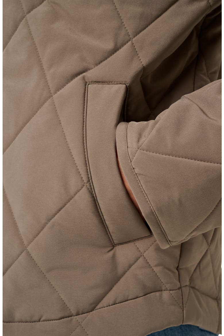 Quilted Easy Puffer Jacket, Alternate, color, WALNUT