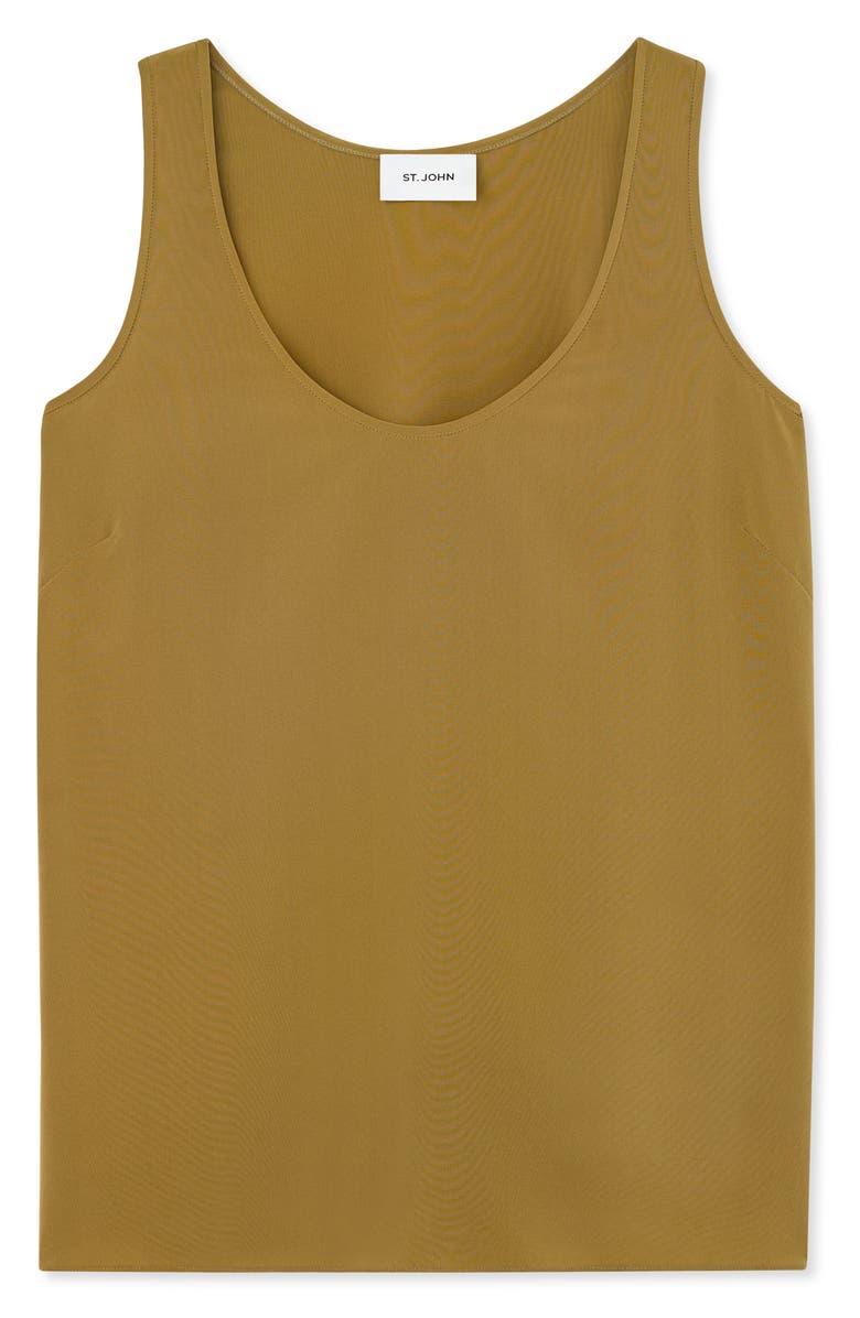 St. John Collection Scoop Neck Crêpe de Chine Shell, Alternate, color,