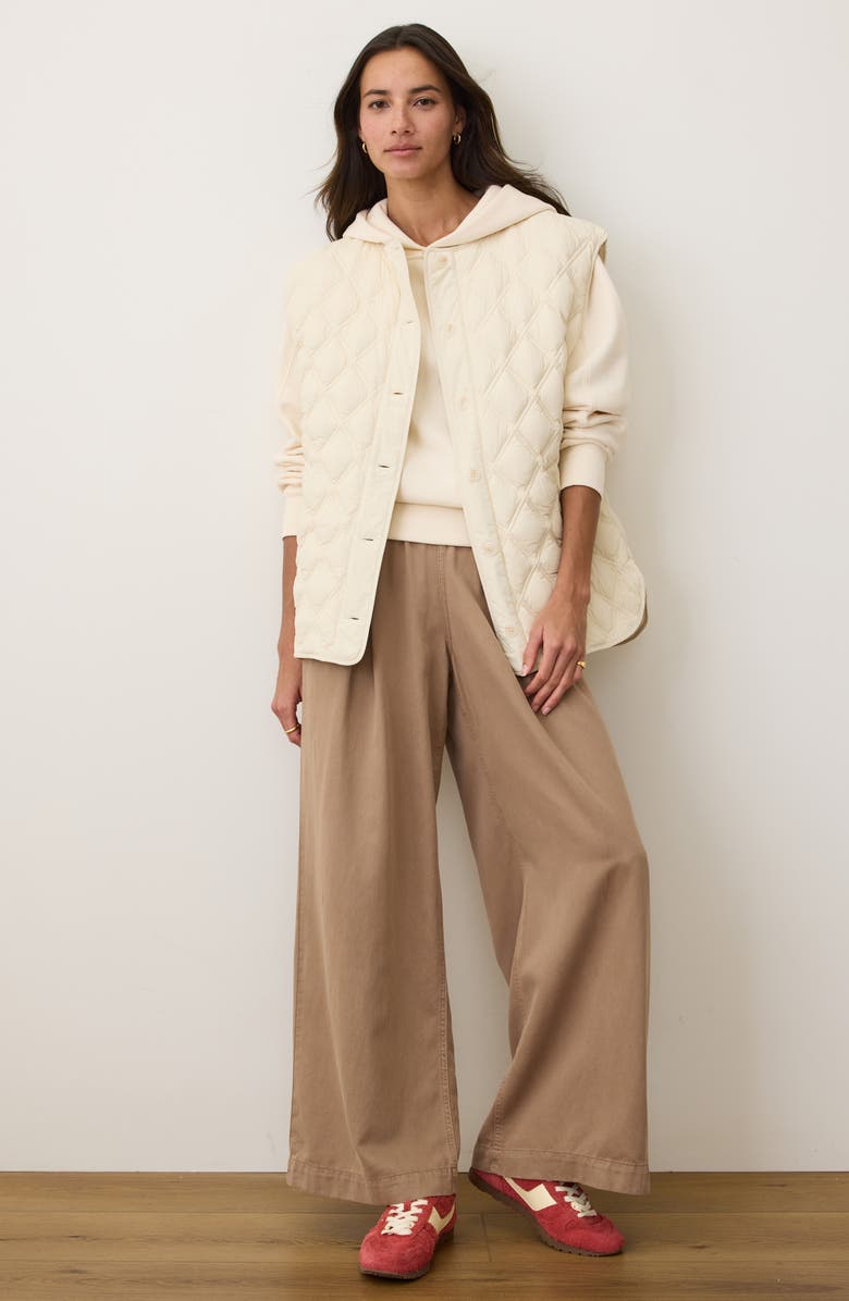 Marine Layer Marina Quilted Vest, Alternate, color, Antique White