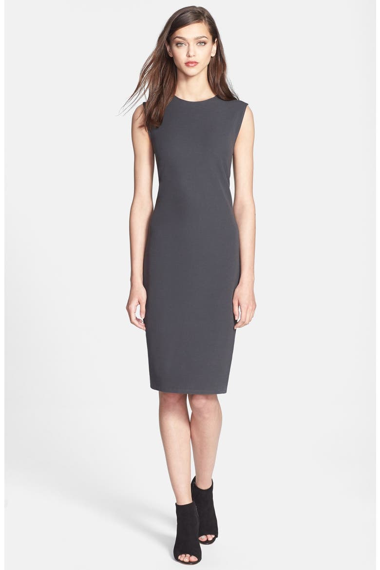 Ribbed Pencil Dress, Main, color, CHARCOAL