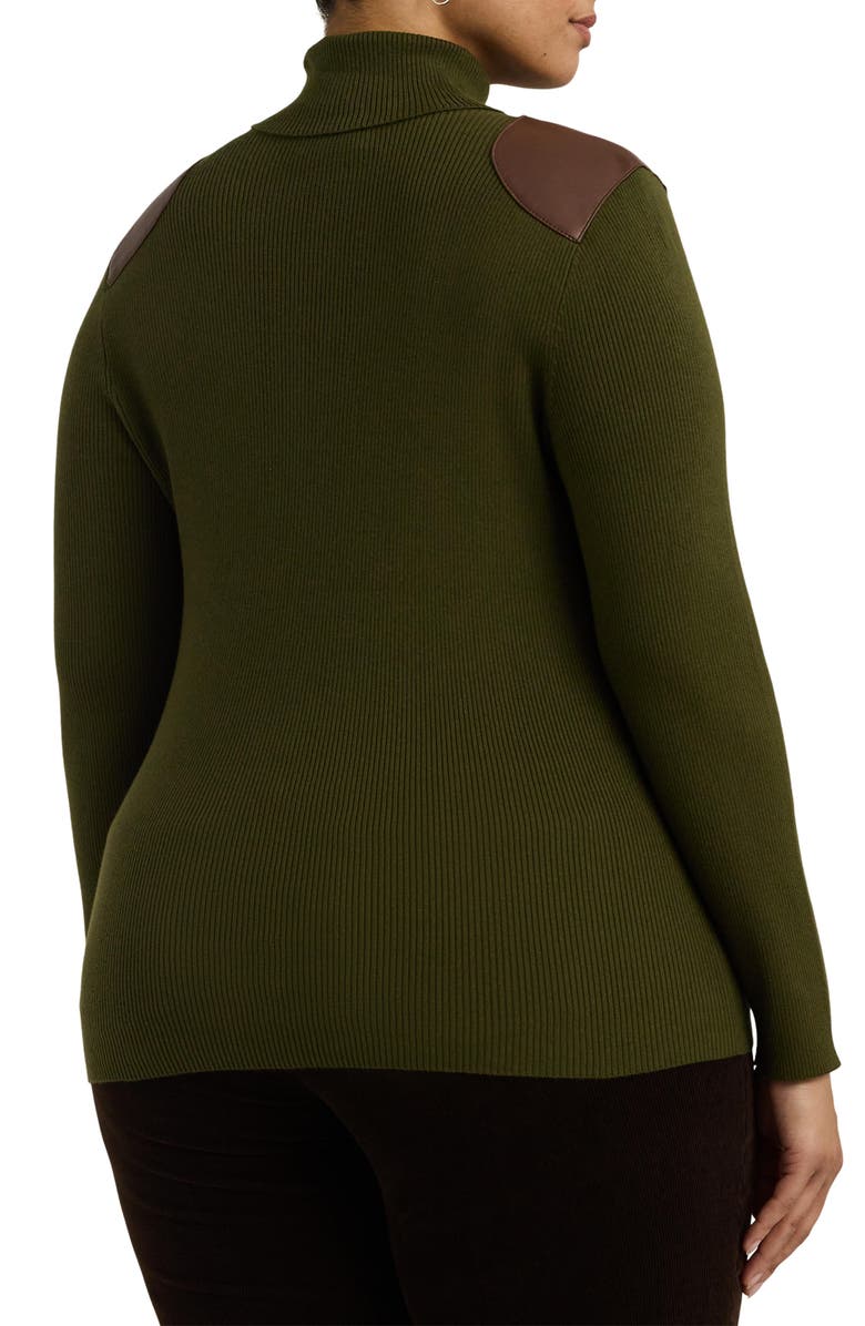 Lauren Ralph Lauren Turtleneck Rib Cotton Blend Sweater, Alternate, color, 