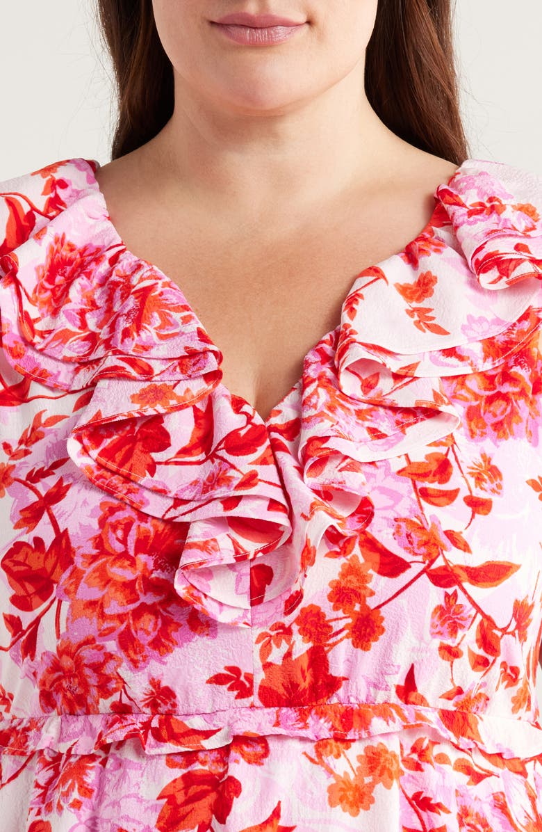 Chelsea28 Ruffle Tiered Sleeveless Maxi Dress, Alternate, color, Purple- Estate Bloom