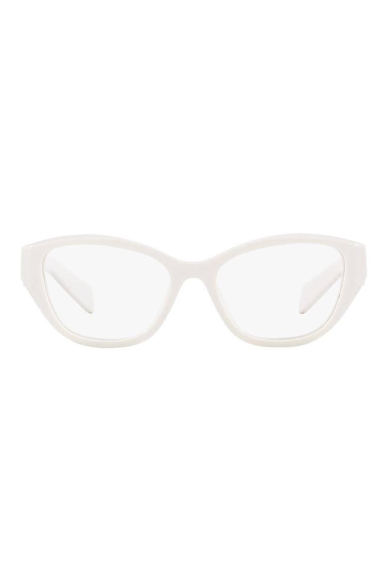 55mm Rectangular Optical Glasses, Main, color, BONE