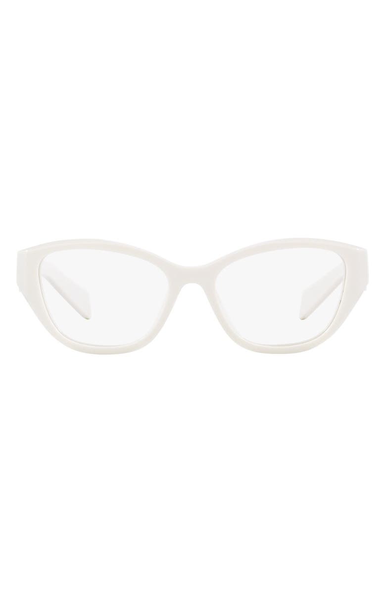 Prada 55mm Rectangular Optical Glasses, Main, color, 