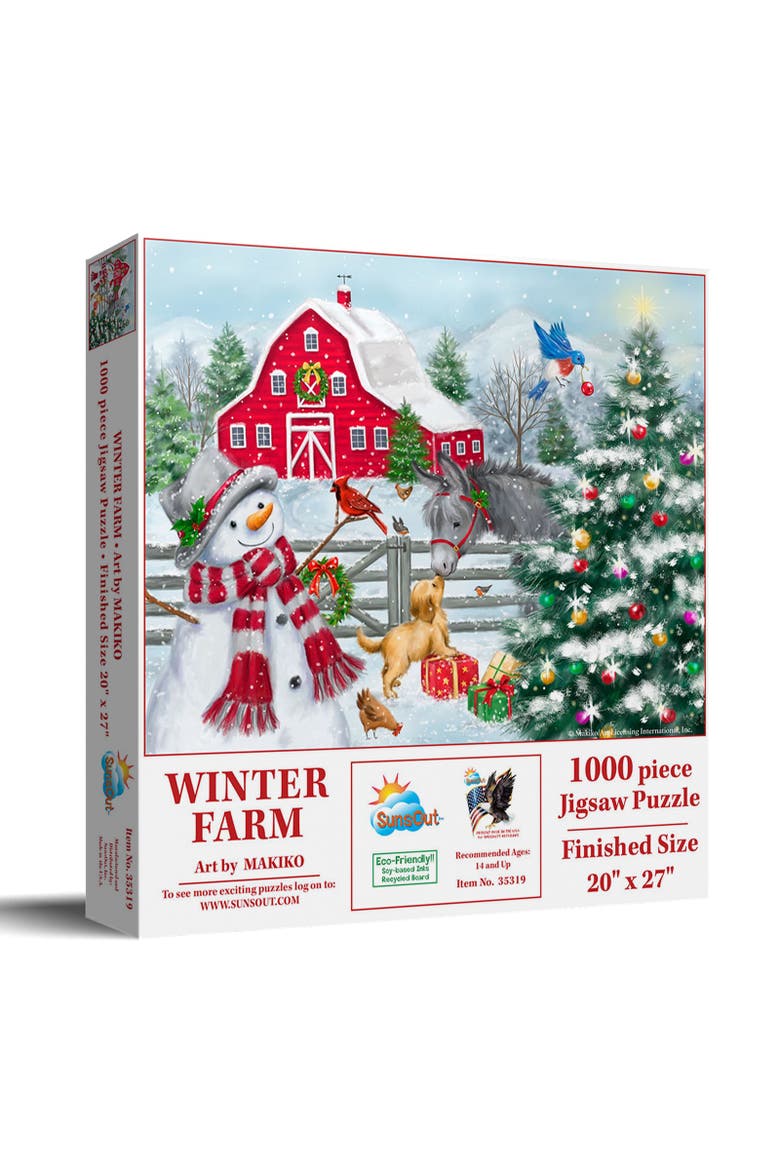 Winter Farm 1000 piece Jigsaw Puzzle for Adults, Main, color, Multicolor