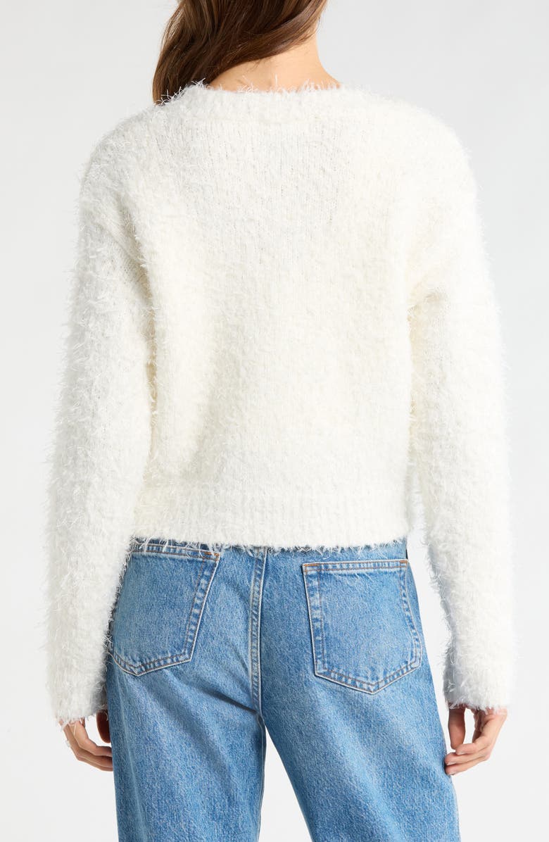 All in Favor Pearl V-Neck Cardigan, Alternate, color, Cream