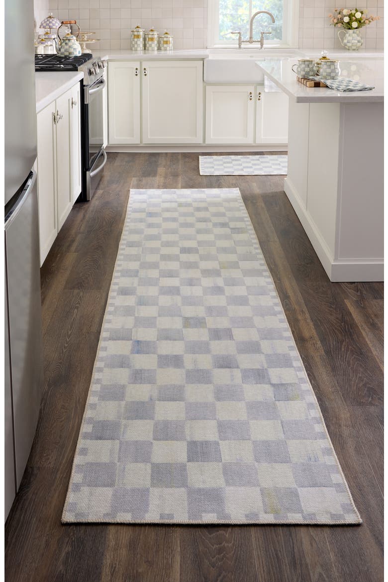 Sterling Check Washable Runner, Alternate, color, STERLING
