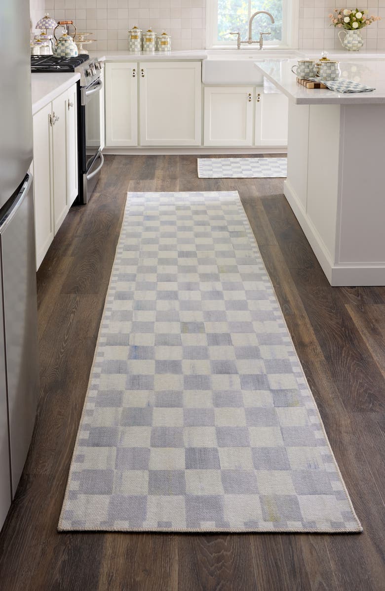 MACKENZIE CHILDS Sterling Check Washable Runner, Alternate, color, Sterling