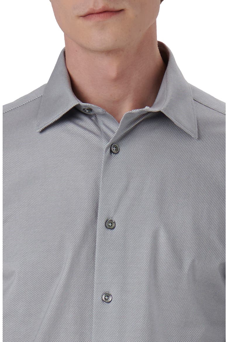James OoohCotton® Trim Fit Stripe Button-Up Shirt, Alternate, color, CEMENT