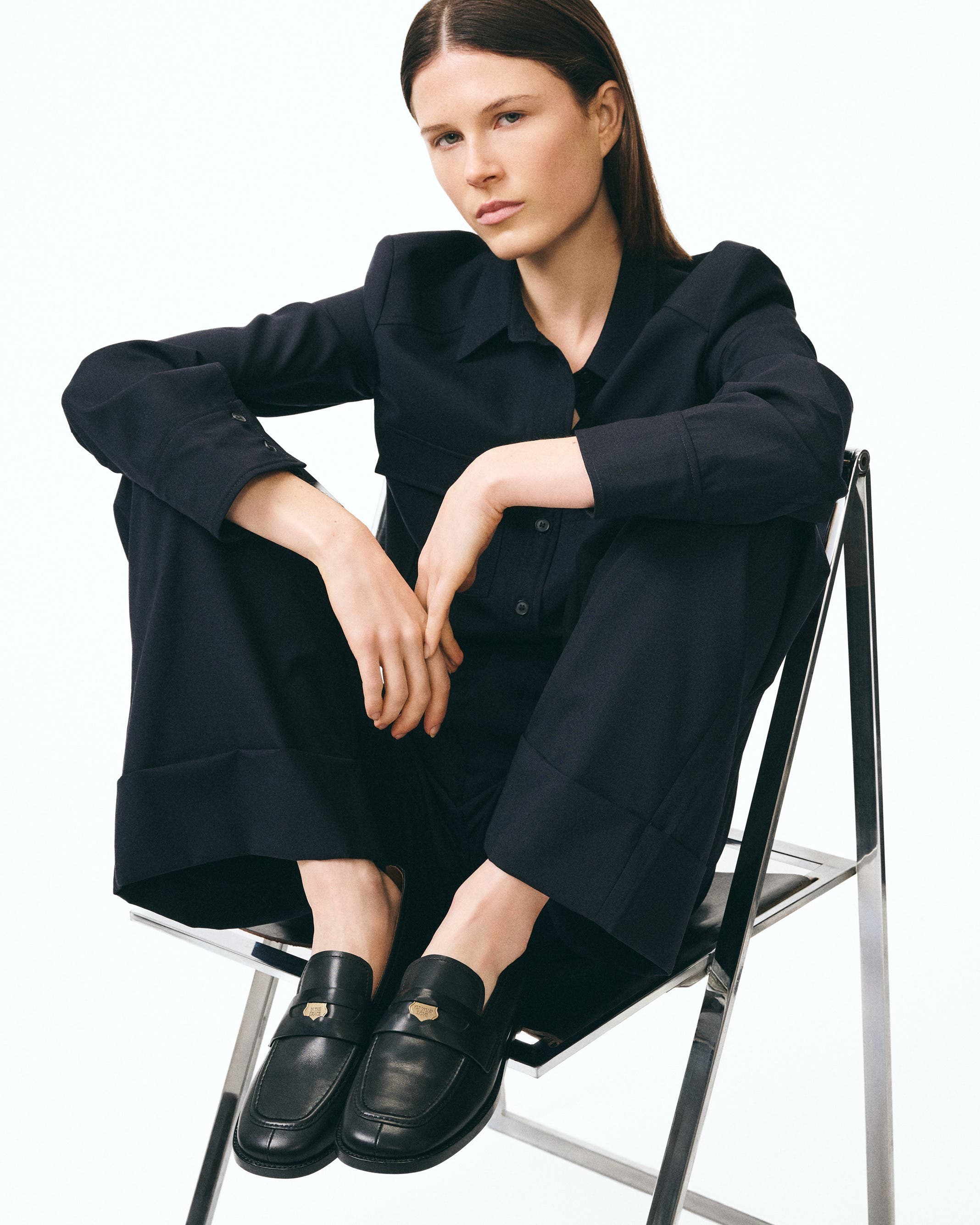 Luciano Leather Loafer, Alternate, color, Black Grace