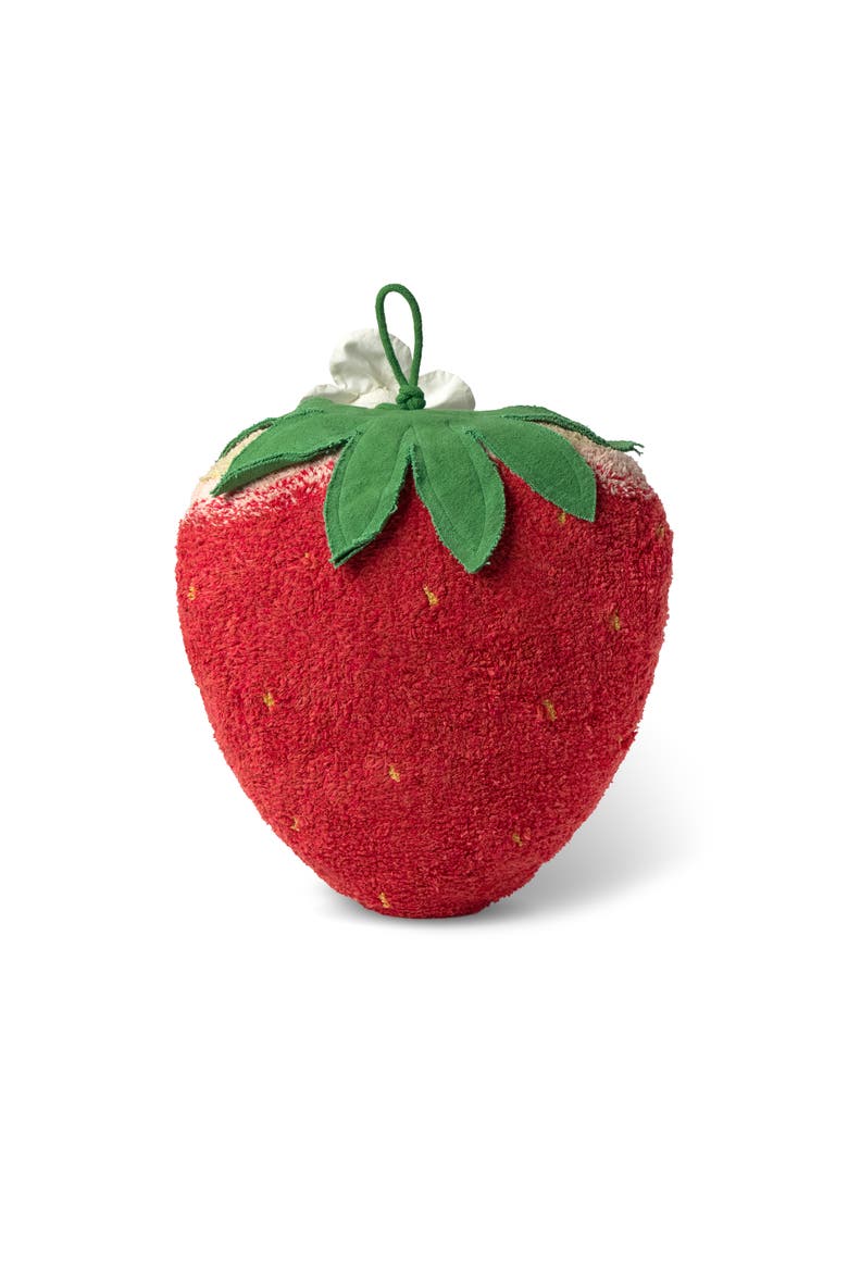Floor Cushion Strawberry, Alternate, color, Matcha, Rose, Red