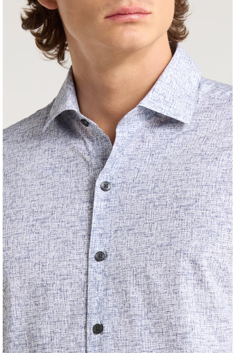 Cornelius Geo Print Cotton Button-Up Shirt, Alternate, color, GREY