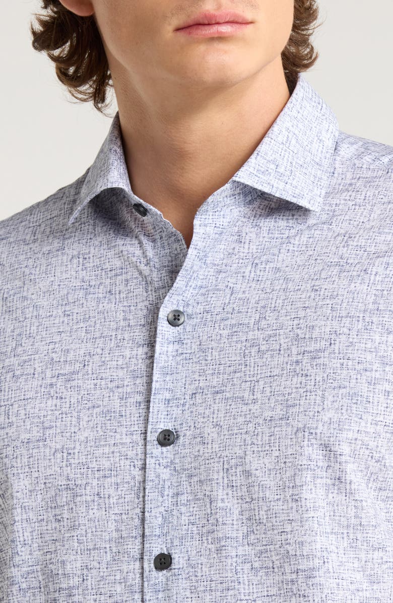 Robert Barakett Cornelius Geo Print Cotton Button-Up Shirt, Alternate, color, Grey