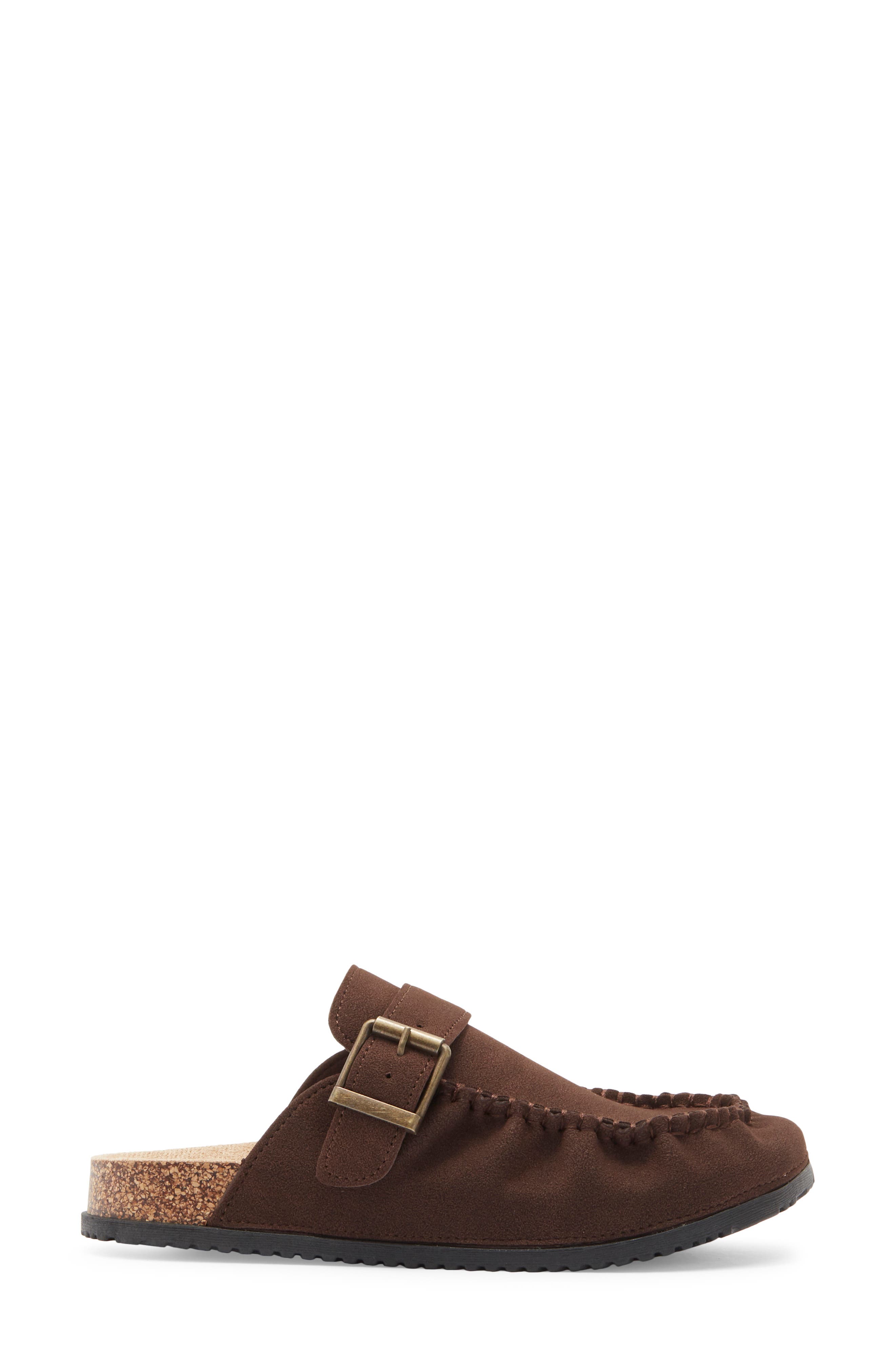 Matcha Faux Leather Flat Mule, Alternate, color, BROWN